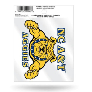 Show your NC A&T love, even when you can't be on campus. This static cling decal is the perfect tailgating accessory and can be removed and reused without leaving a residue. Go Aggies!!