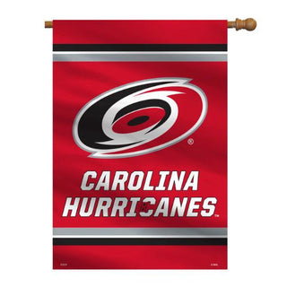 Make sure everyone knows you're cheering for the Carolina Hurricanes with this two-sided house flag! Show off your proud support of your favorite hockey team with this 28x40 flag that'll make sure everyone knows who you're rooting for! Go Canes!