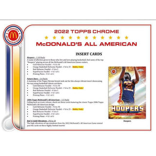 2022 Topps Chrome - McDonalds All American Basketball Hobby PACK