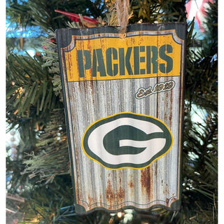 Ornament: Green Bay Packers Metal Corrugate