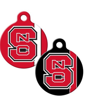 Pet Tag: NC State Wolfpack - Recycled stainless steel tag with printed team graphics on both sides. Hooks onto any collar or key ring.  Officially licensed product.  Made in the USA