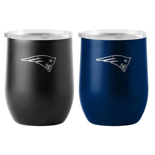 Tumbler: New England Patriots 16oz Yours & Mine Etch Powdercoat Beverage Set