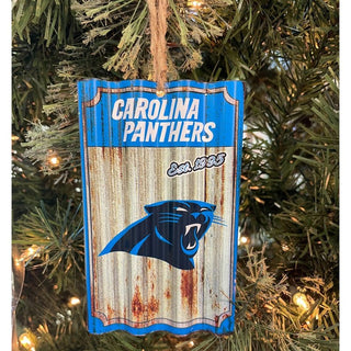 Ornament: Carolina Panthers Metal Corrugate