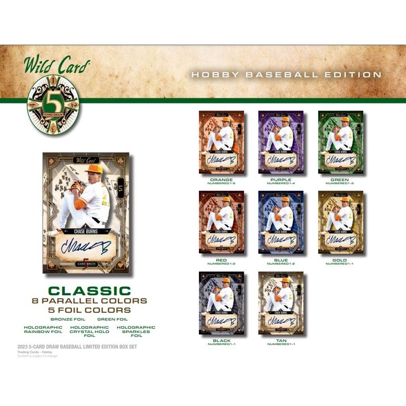 2023 Wild Card 5-Card Draw Baseball Hobby Deck Box