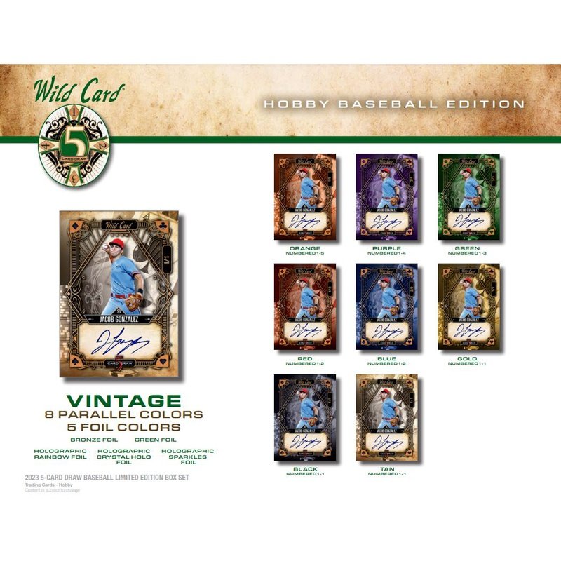2023 Wild Card 5-Card Draw Baseball Hobby Deck Box