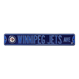 Winnipeg Jets Steel Street Sign Logo-WINNIPEG JETS AVE navy logo