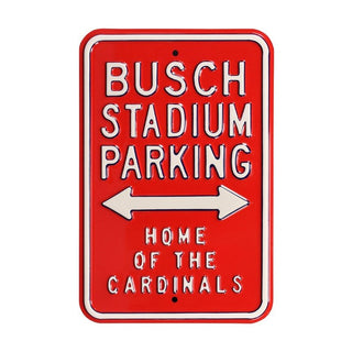 St Louis Cardinals Steel Parking Sign-BUSCH STADIUM HOME