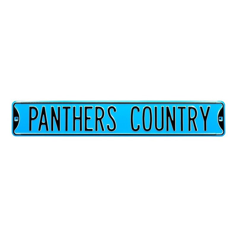 Carolina Panthers Steel Street Sign Throwback Colors-PANTHERS COUNTRY