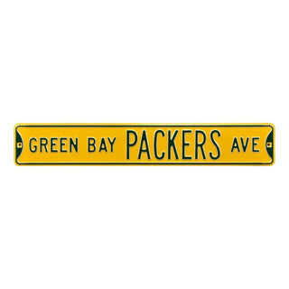 Green Bay Packers Steel Street Sign-GREEN BAY PACKERS AVE Yellow