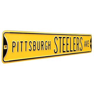 Pittsburgh Steelers Steel Street Sign-PITTSBURGH STEELERS AVE Yellow