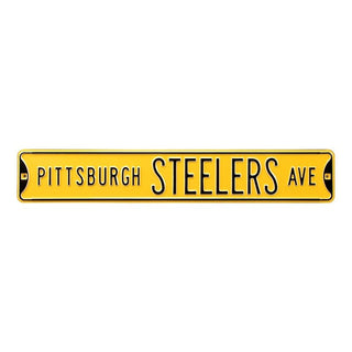 Pittsburgh Steelers Steel Street Sign-PITTSBURGH STEELERS AVE Yellow