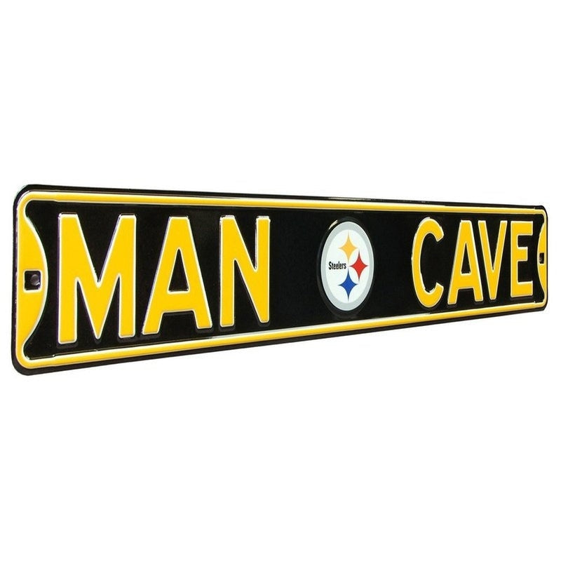 Pittsburgh Steelers Steel Street Sign Logo-MAN CAVE