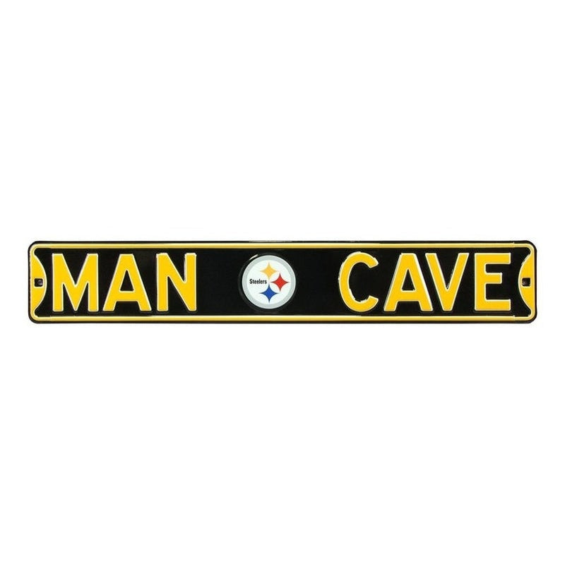 Pittsburgh Steelers Steel Street Sign Logo-MAN CAVE