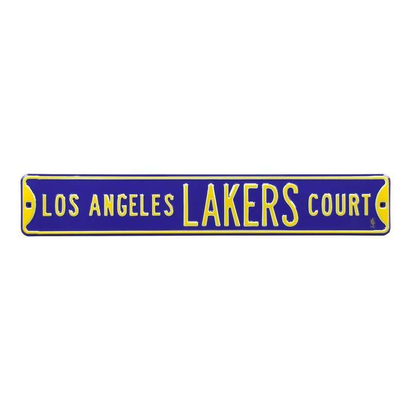 Los Angeles Lakers Steel Street Sign-LOS ANGELES LAKERS CT Purple