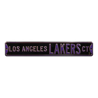 Los Angeles Lakers Steel Street Sign-LOS ANGELES LAKERS CT Black