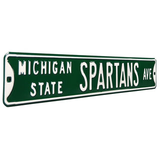 Michigan State Spartans Steel Street Sign-SPARTANS AVE