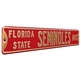 Florida State Seminoles Steel Street Sign-FSU SEMINOLES AVE Maroon