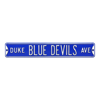 Duke Blue Devils Steel Street Sign-DUKE BLUE DEVILS AVE