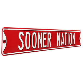 Oklahoma Sooners Steel Street Sign-SOONER NATION