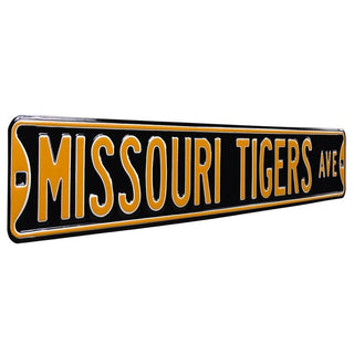 Missouri Tigers Steel Street Sign-MISSOURI TIGERS AVE Black