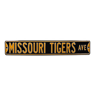 Missouri Tigers Steel Street Sign-MISSOURI TIGERS AVE Black