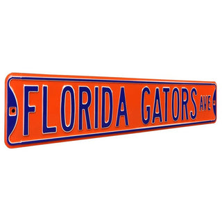 Florida Gators Steel Street Sign-FLORIDA GATORS AVE Orange