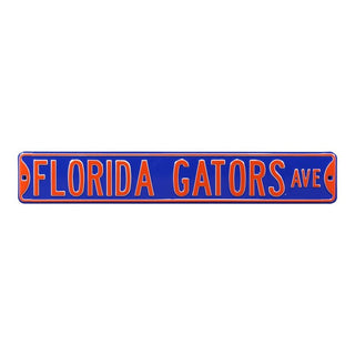 Florida Gators Steel Street Sign-FLORIDA GATORS AVE Blue