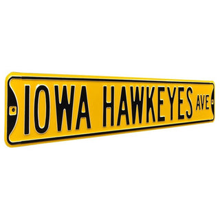 Iowa Hawkeyes Steel Street Sign-IOWA HAWKEYES AVE