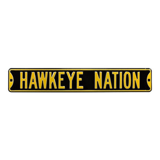 Iowa Hawkeyes Steel Street Sign-HAWKEYE NATION