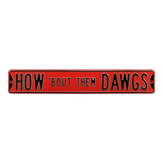 Georgia Bulldogs Steel Street Sign-HOW 'BOUT DAWGS