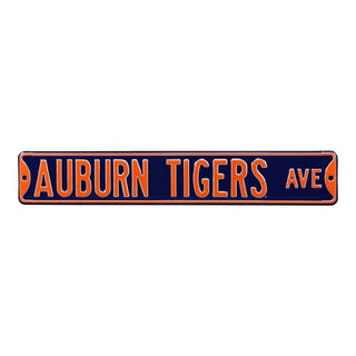 Auburn Tigers Steel Street Sign-AUBURN TIGERS AVE Navy