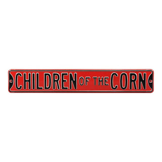 Nebraska Cornhuskers Steel Street Sign-CHILDREN CORN