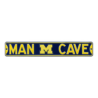 Michigan Wolverines Steel Street Sign Logo-MAN CAVE
