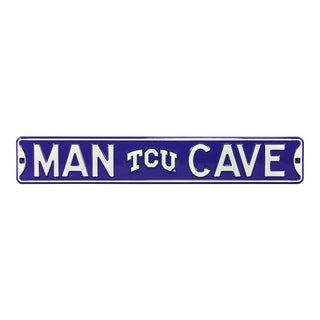 TCU Horned Frogs Steel Street Sign Logo-MAN CAVE