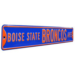 Boise State Broncos Steel Street Sign-BOISE STATE BRONCOS AVE Blue