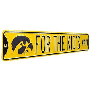 Iowa Hawkeyes Steel Street Sign-FOR KIDS WAY