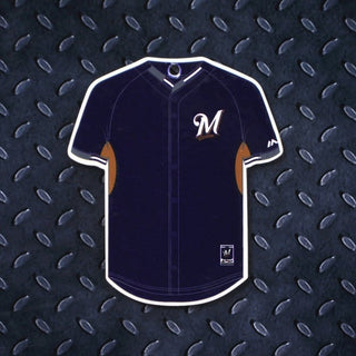 MLB Milwaukee Brewers Metal Super Magnet- Navy Jersey
