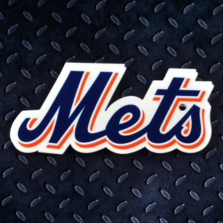 MLB New York Mets Metal Super Magnet-Mets Script