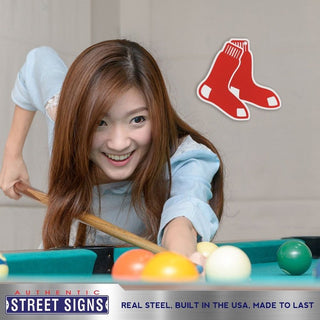 Boston Red Sox Laser Cut Steel Logo Spirit Size- Stockings